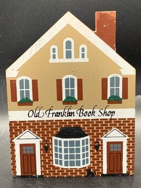 Vintage Cat's Meow Wood 1989 Series VII Old Franklin Book Shop
